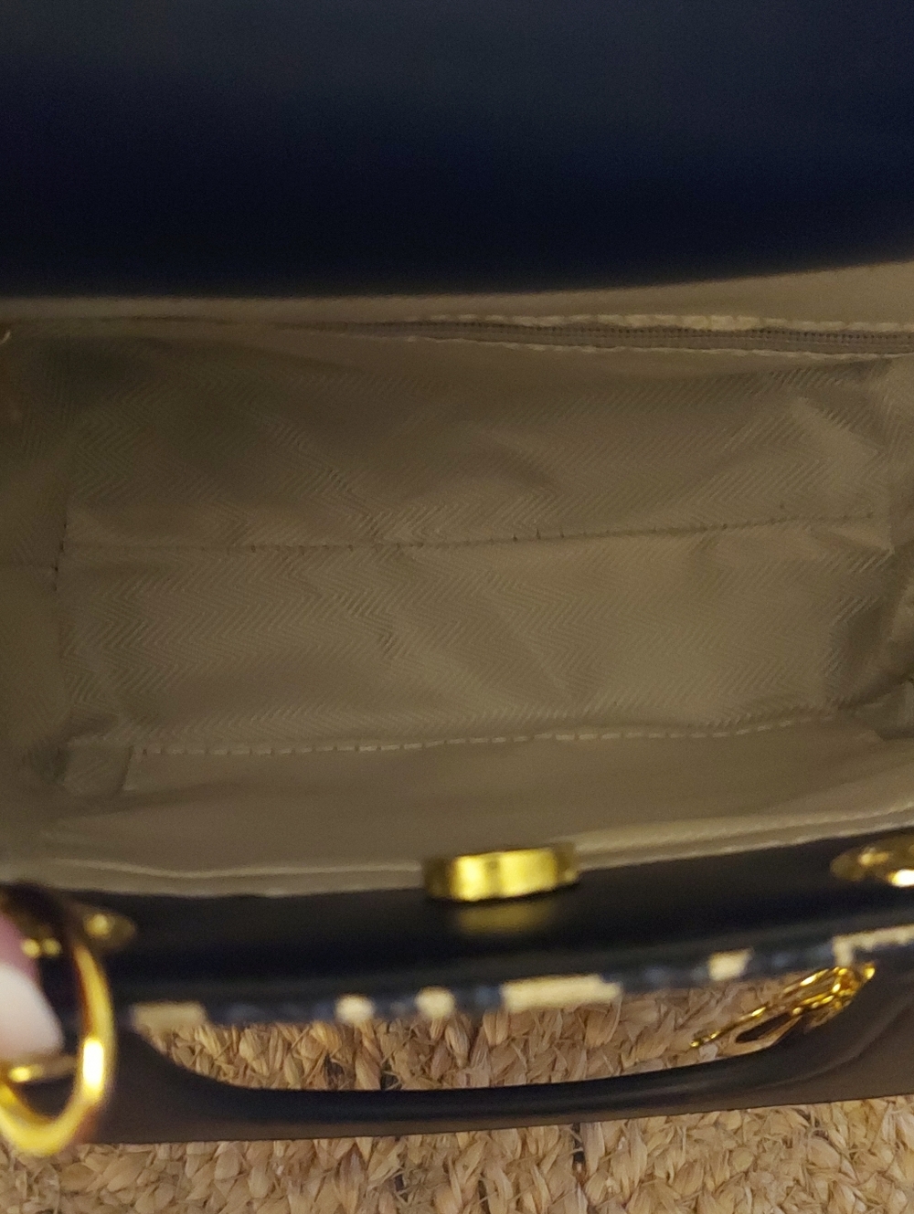 Mini Dior Navy and Beige Signature Mini Tote with Gold Hardware - Picture 7 of 7